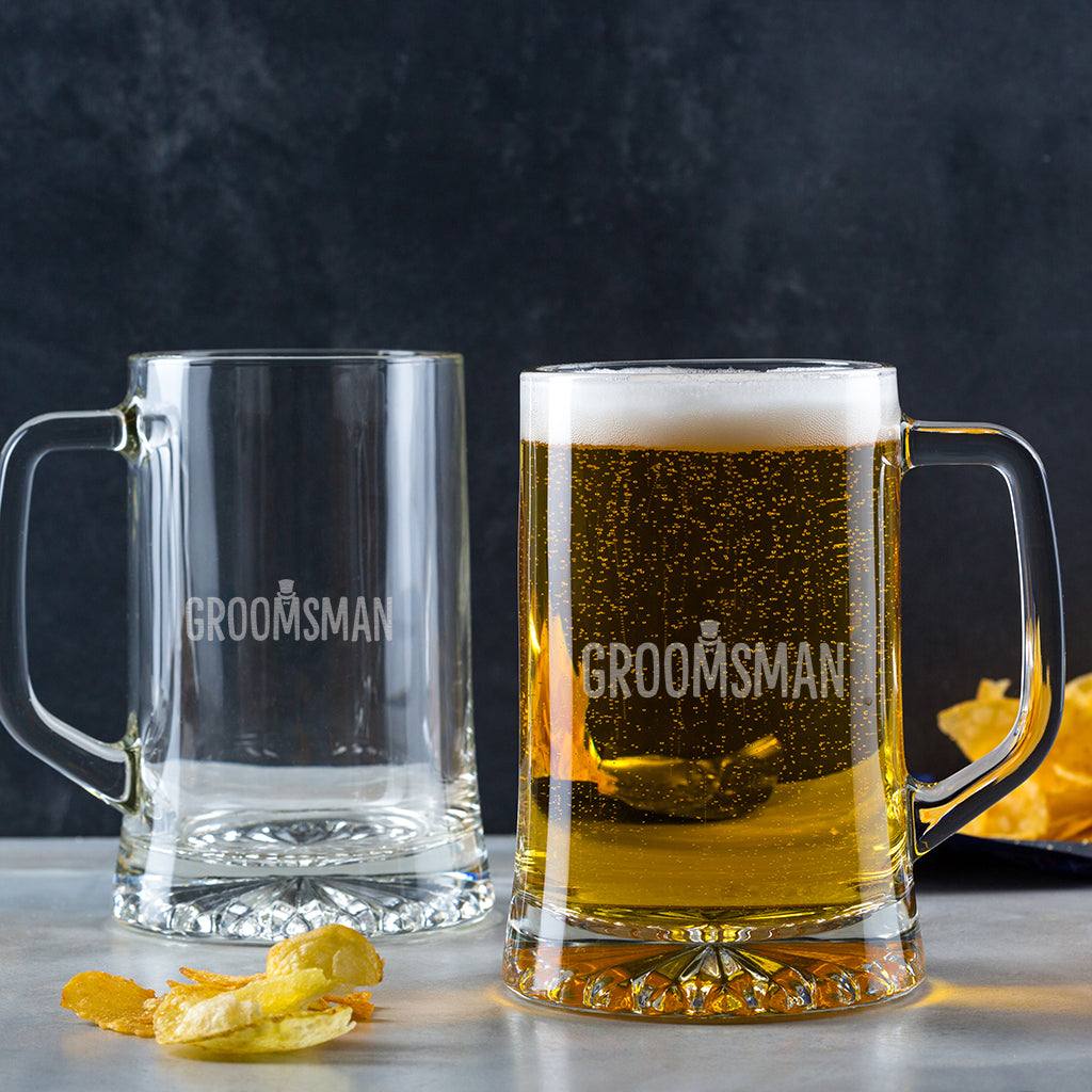 Wedding Party Glass Pint Tankards- Perfect Thank You Gift - Groomsmen Gifts - Father Of The Bride And Groom Present - Dustandthings.com