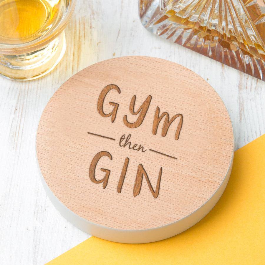 'Gym Then Gin' Personalised Drinks Coaster - Dustandthings.com