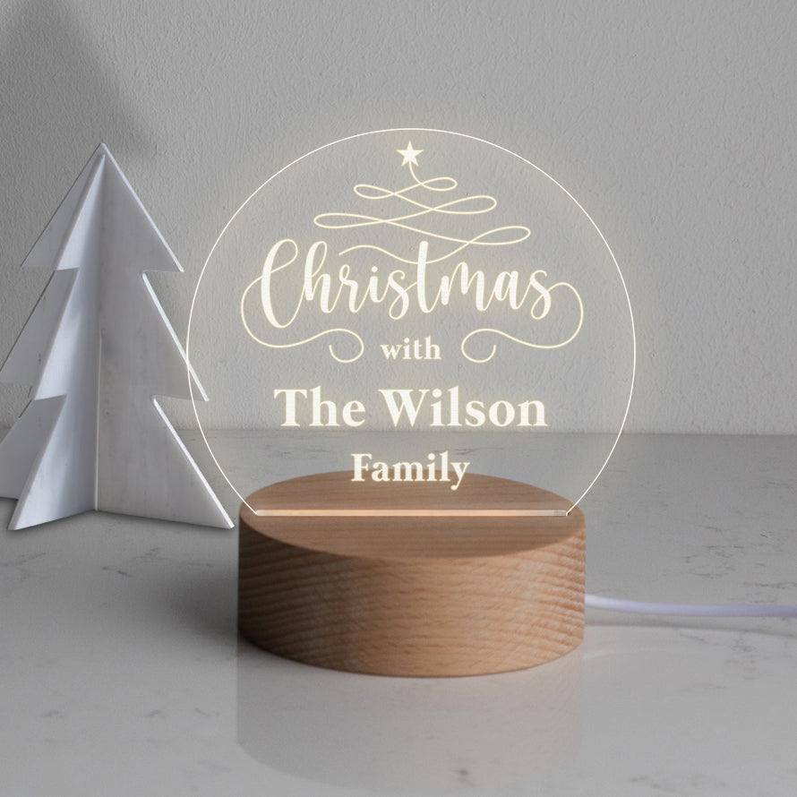 Personalised Family Desk Lamp for Christmas - Dustandthings.com