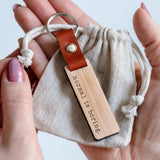 Engraved "Normal Is Boring" Wooden Keyring - Dustandthings.com