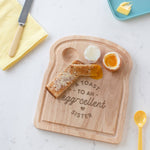 Personalised 'Toast To An Egg-cellent Sister' Egg Board - Dustandthings.com