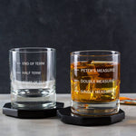 Personalised Whiskey Glass With Measure Lines - Funny Presents For Dad - Dustandthings.com