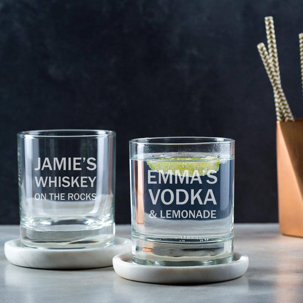Personalised Engraved Tumbler Glass / Mixer Glass - Dustandthings.com