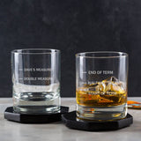 Personalised Whiskey Glass With Measure Lines - Funny Presents For Dad - Dustandthings.com