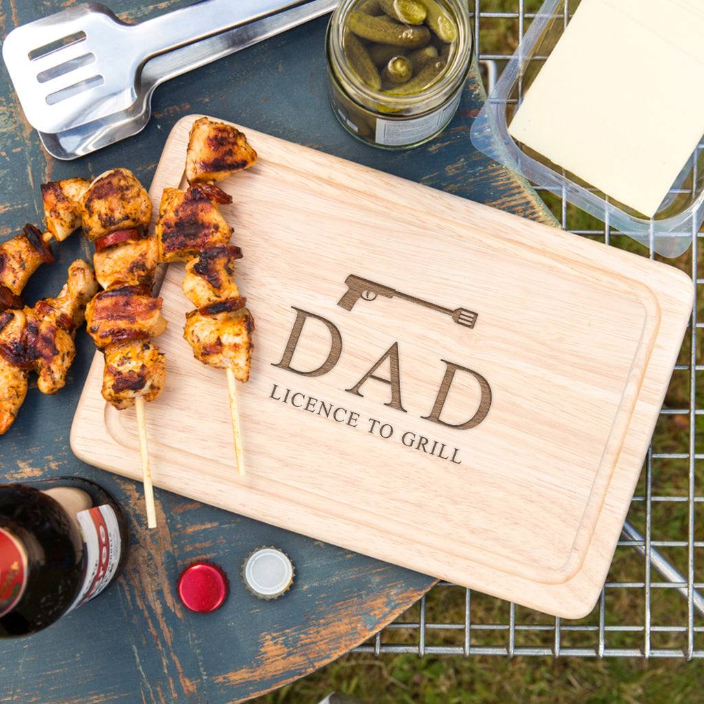 'Licence To Grill' Personalised Chopping Board - Dustandthings.com