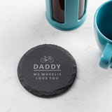 Personalised Cycling Pun Natural Slate Coaster - Dustandthings.com