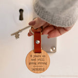 Personalised Anniversary Wooden Keyring - Dustandthings.com