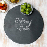 'Bakers Gonna Bake' Round Serving Board - Dustandthings.com