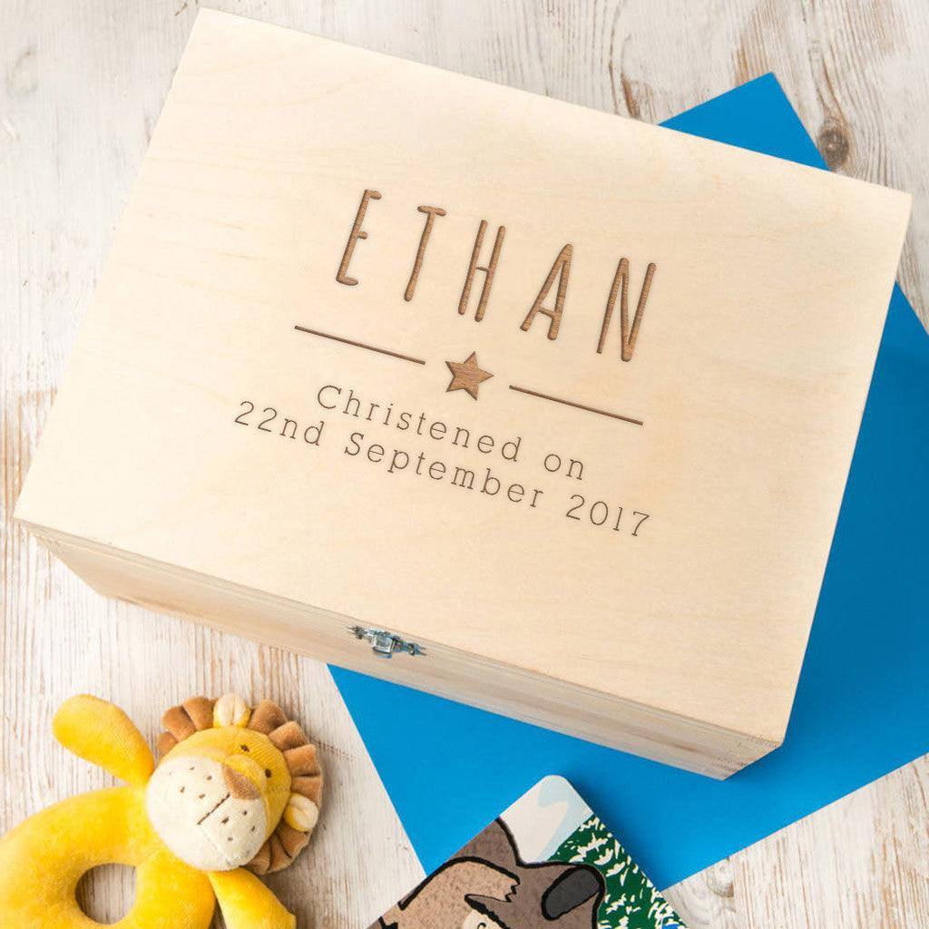 Personalised Baby Girl Christening Box - Dustandthings.com