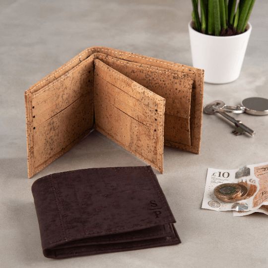 Personalised Monogram Vegan Cork Wallet For Him - Dustandthings.com