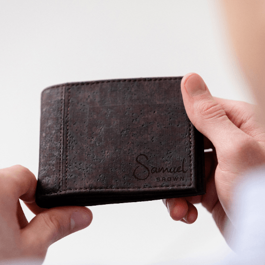 Personalised Name Vegan Cork Wallet For Him - Dustandthings.com