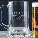 Personalised Engraved Pint Glass - Birthday Tankard - Dustandthings.com