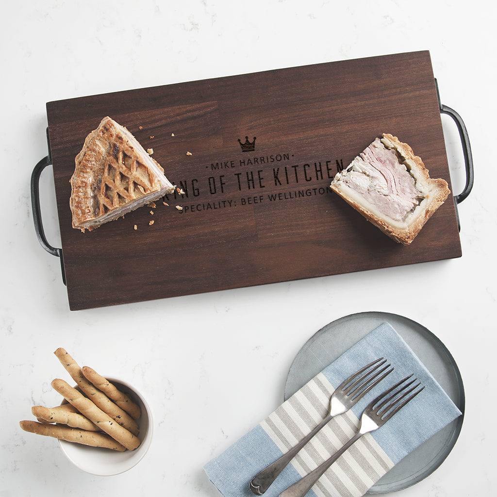 Personalised 'King Of The Kitchen' Oak Or Walnut Board - Dustandthings.com