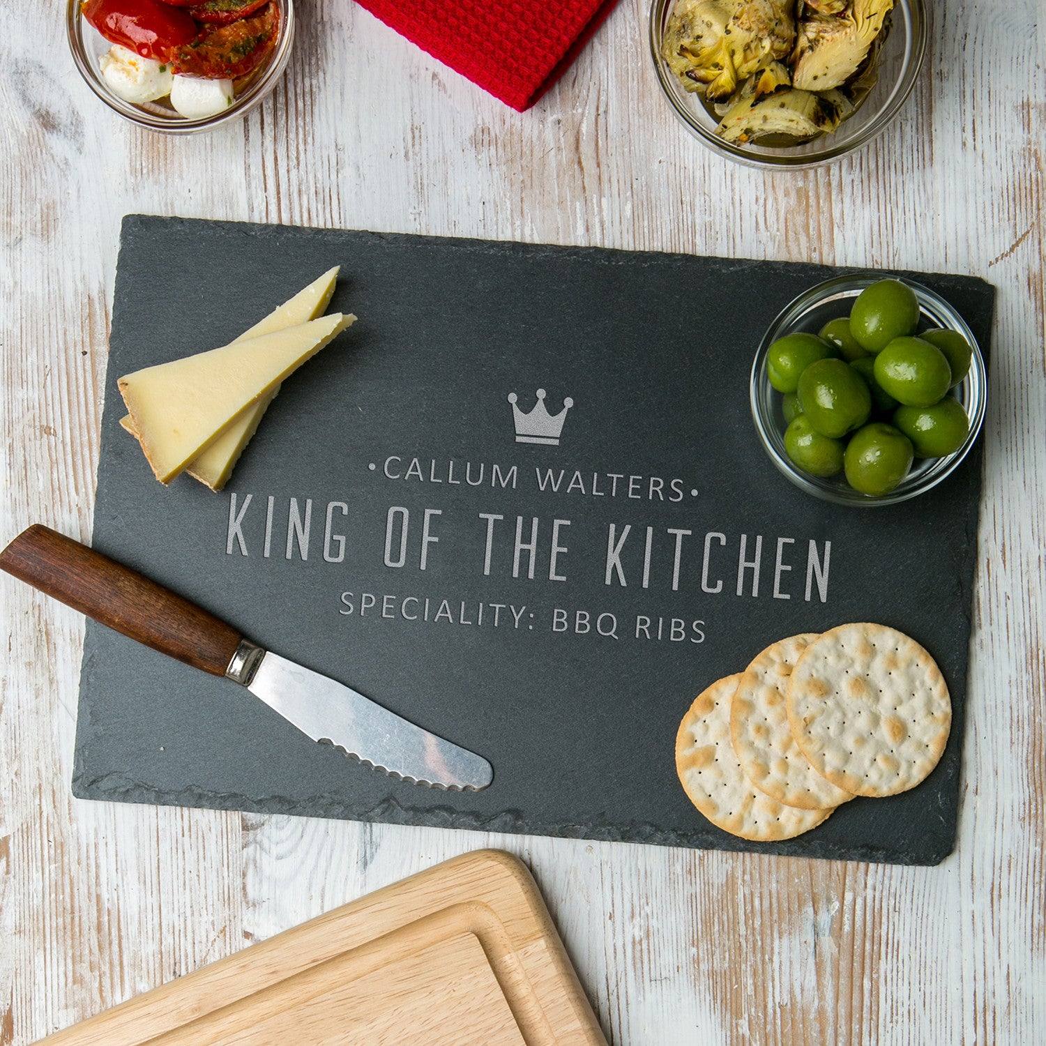 Personalised 'King Of The Kitchen' Serving Board - Dustandthings.com