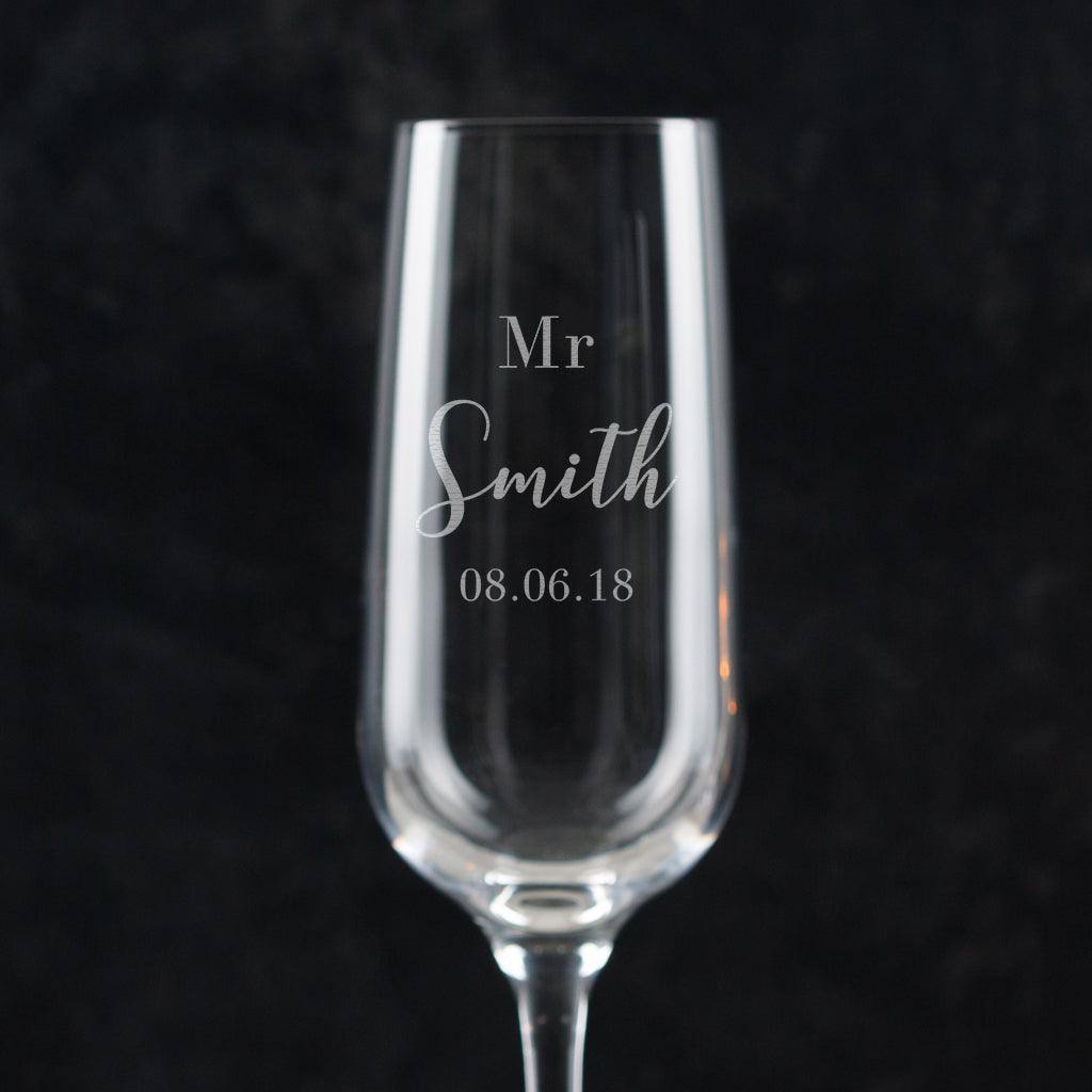 Pair Of Mr & Mrs Personalised Champagne Flutes - Dustandthings.com