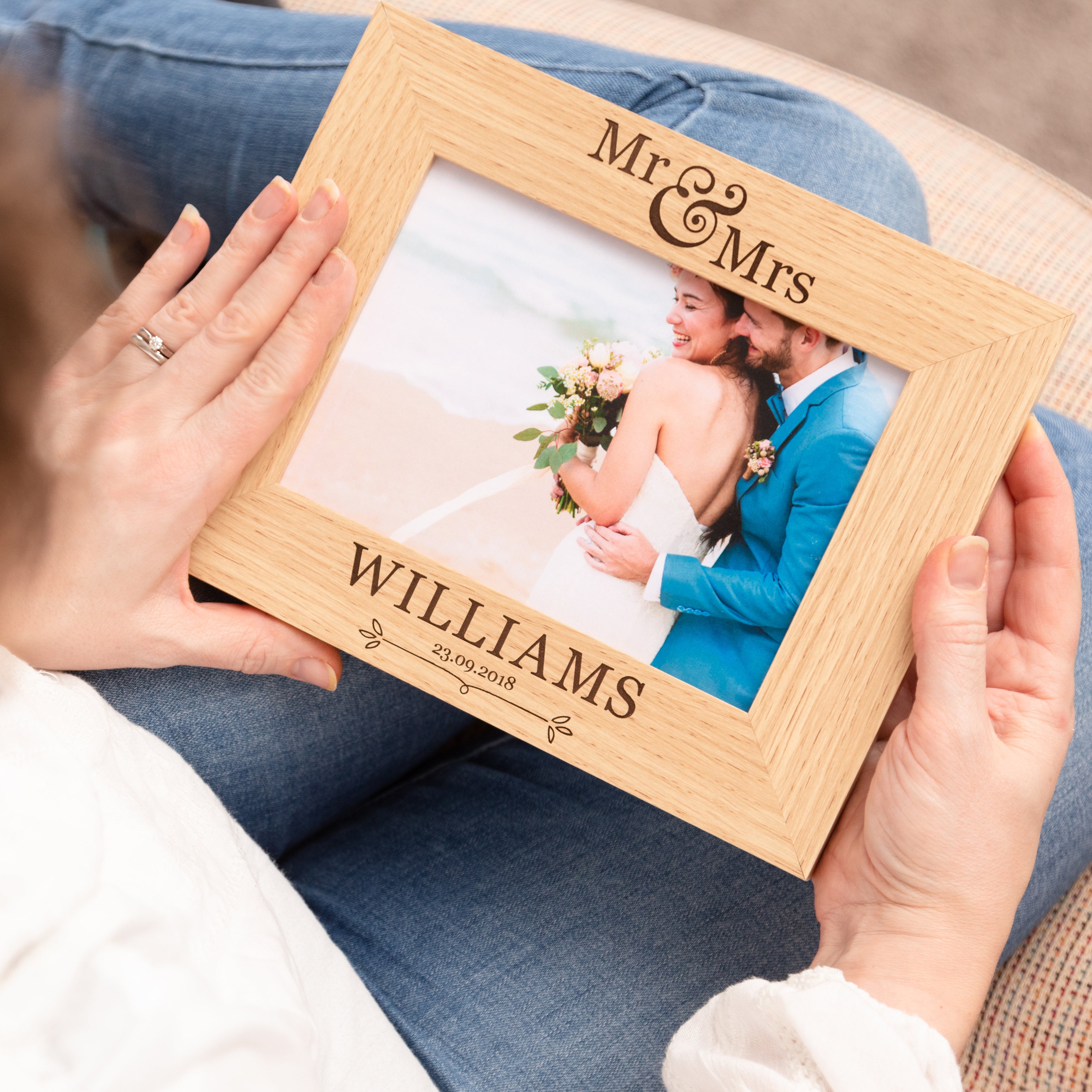 Personalised 'Mr And Mrs' Name And Date Photo Frame - Dustandthings.com