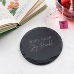 'Work Hard Stay Humble' Slate Coaster - Dustandthings.com