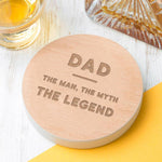 Dad 'The Legend' Coloured Edge Coaster Birthday Gift - Dustandthings.com