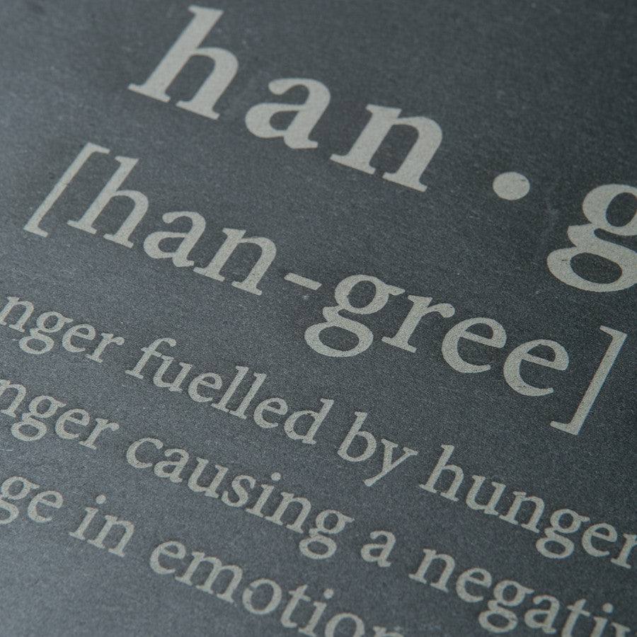 Engraved 'Hangry' Slate Chopping Board - Dustandthings.com