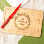 Personalised Wreath Chopping Board - Dustandthings.com