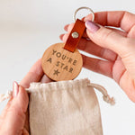 Engraved 'You're A Star' Wooden Keyring For Teachers - Dustandthings.com