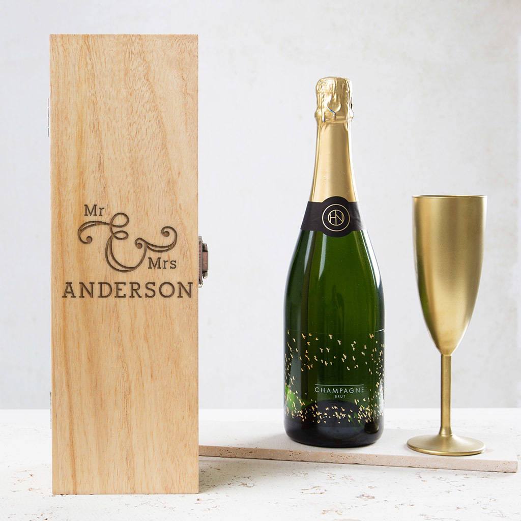 Personalised 'Mr And Mrs' Champagne Box - Dustandthings.com