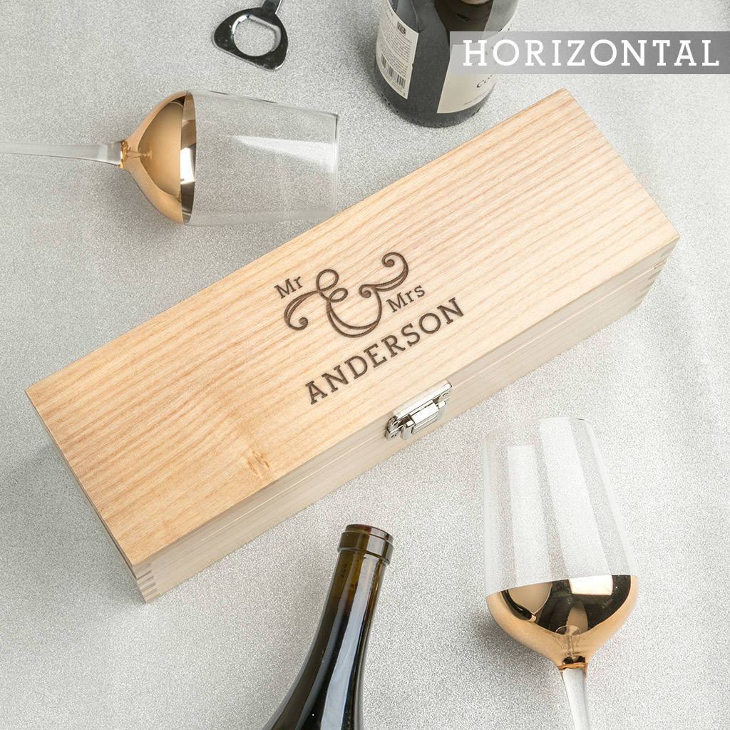 Personalised 'Mr And Mrs' Champagne Box - Dustandthings.com