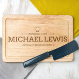 Personalised 'Aspiring Chef' Chopping Board - Dustandthings.com