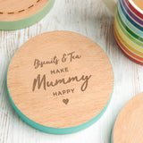 Personalised 'Biscuits And Tea' Colour Edge Coaster - Dustandthings.com