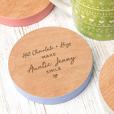 Personalised 'Biscuits And Tea' Colour Edge Coaster - Dustandthings.com