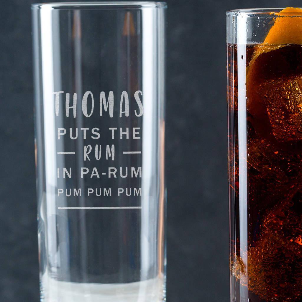 Personalised Christmas Rum Highball Glass For Him - Dustandthings.com