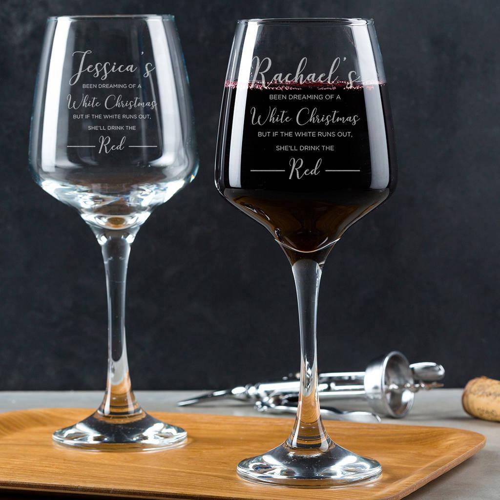 Personalised Christmas Wine Glass - Dustandthings.com