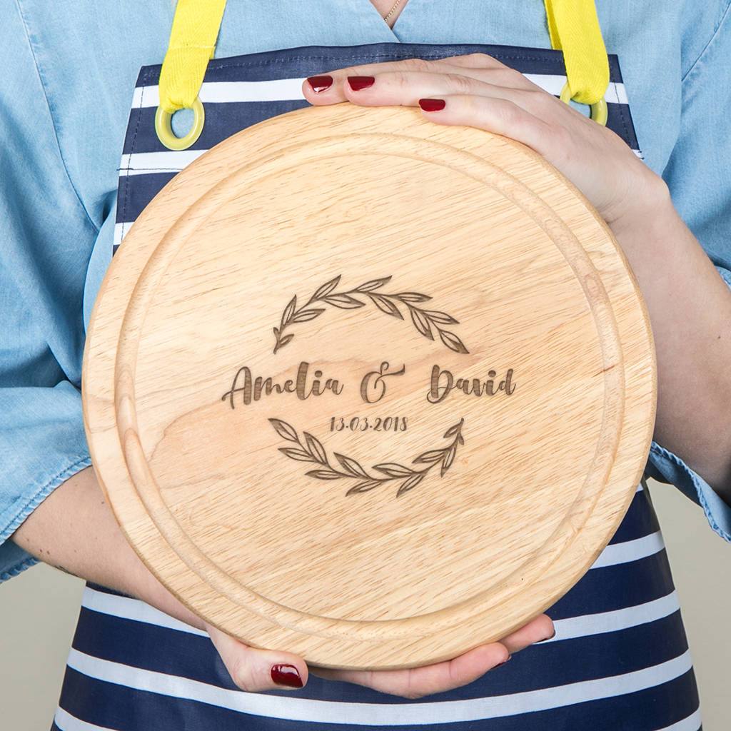 Personalised Couple's Round Serving Board - Dustandthings.com
