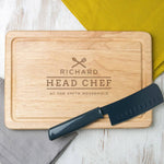 Personalised Family Chef Chopping Board For Him - Dustandthings.com