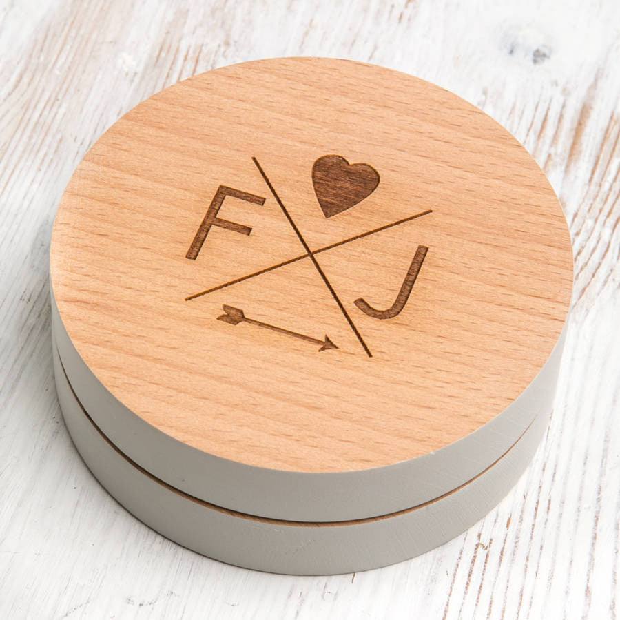 Personalised Follow Your Heart Couple's Coasters - Dustandthings.com