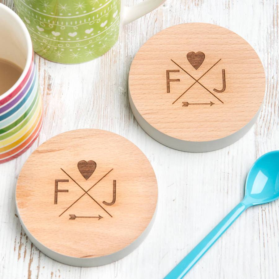 Personalised Follow Your Heart Couple's Coasters - Dustandthings.com