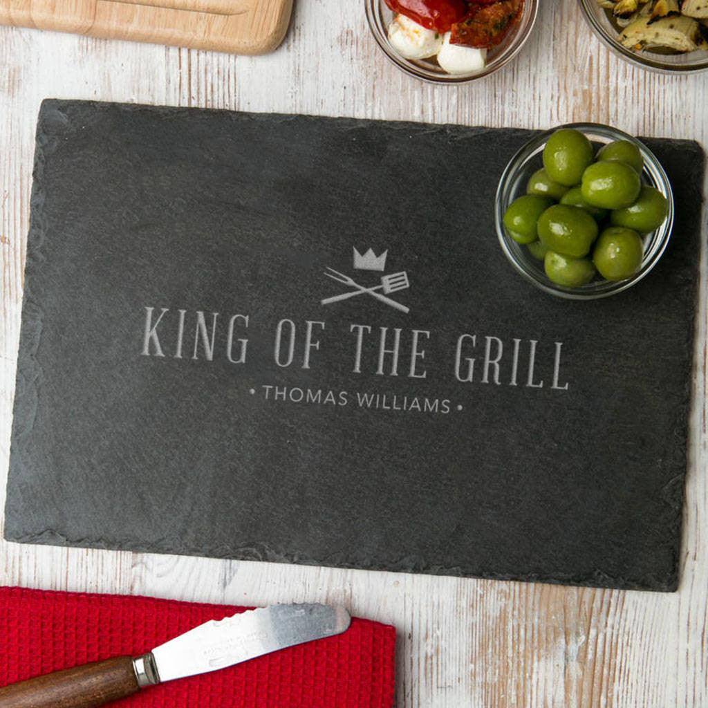 'King Of The Grill' Slate Serving Board Personalised - Dustandthings.com