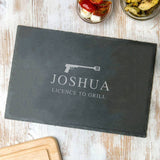 Personalised 'Licence To Grill' Mens Serving Board - Dustandthings.com