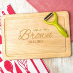 Personalised Mr And Mrs Name And Date Chopping Board - Dustandthings.com