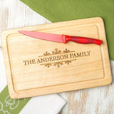Personalised Snowflake Style Family Chopping Board - Dustandthings.com