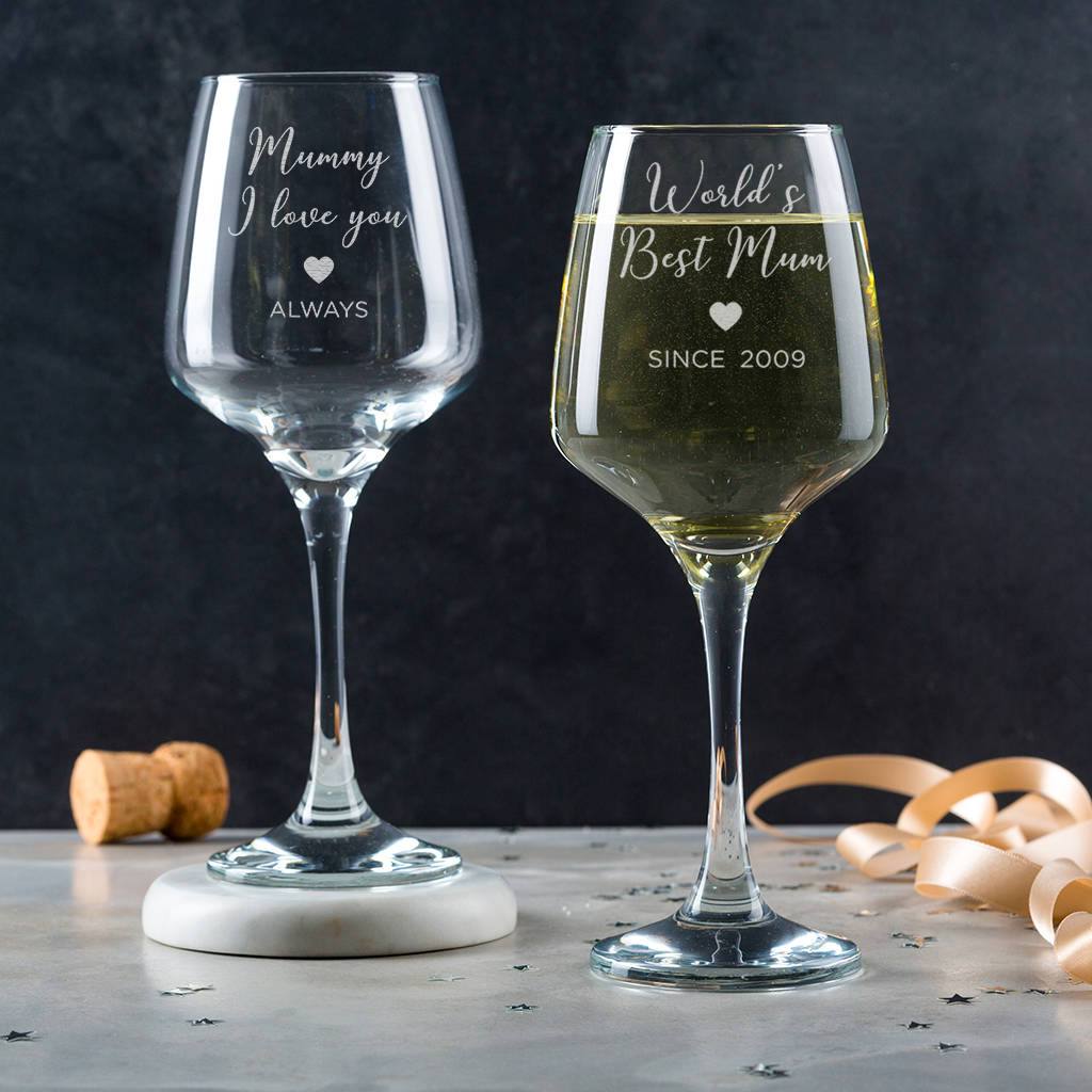 Personalised Mum Wine Glass - Dustandthings.com