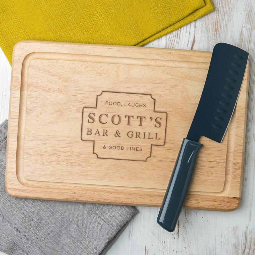 Personalised Wooden Chopping Board For Him - Dustandthings.com