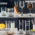 Personalised Engraved Glass Tumbler With Initial - Dustandthings.com