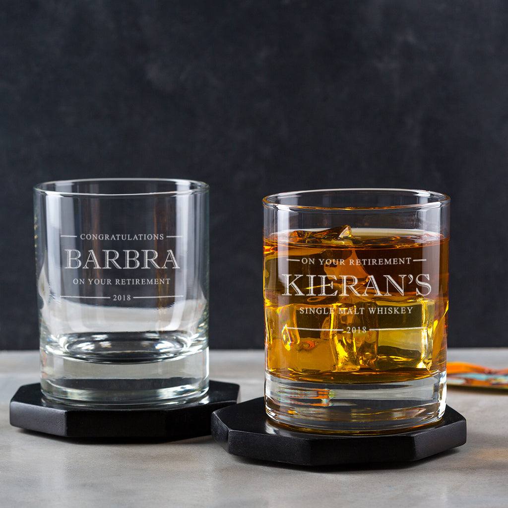 Personalised Whiskey Glass - Personalised Retirement Gifts - Dustandthings.com