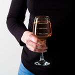 Personalised Wine Glass - With Humorous Measure Lines. - Dustandthings.com