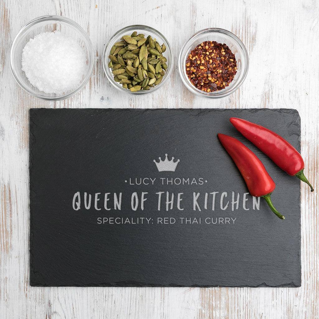 Personalised 'Queen Of The Kitchen' Serving Board - Dustandthings.com
