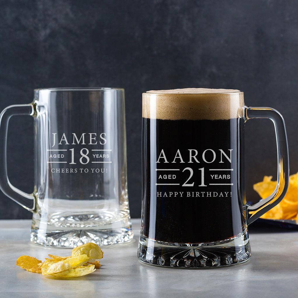 Personalised Engraved Pint Glass - Birthday Tankard - Dustandthings.com