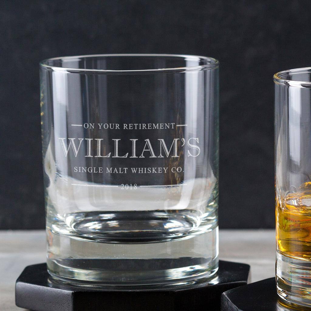Personalised Whiskey Glass - Personalised Retirement Gifts - Dustandthings.com