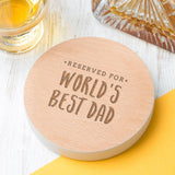 'Worlds Best Dad' Coloured Edge Coaster - Dustandthings.com