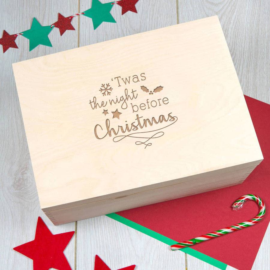 Large Wooden Christmas Eve Box - Twas the Night Before Christmas - Dustandthings.com